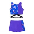 thumbnail image 5 of YEAHDOR Girls 2Pcs Leopard Prints Activewear Set Crop Top Vest with Shorts Sports Athletic Outfit,Sizes 6-14, 5 of 7