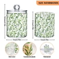 thumbnail image 5 of Yayeee 2 Pack Qtip Holder Bathroom Cotton Swab Canister with Lid Clear Dispenser Set, Green Leafy Pattern, 5 of 6