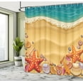 thumbnail image 5 of Ambesonne Beach Shower Curtain, Seashell on Shore Cartoon, 69"Wx84"L, Sand Brown Orange Teal, 5 of 5