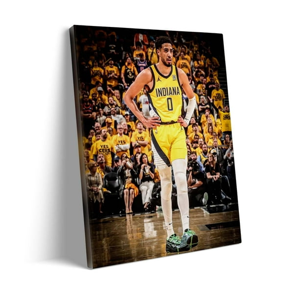 Tyrese Haliburton Standing Confident On Court Poster Print Basketball Sports Wall Decor For Bedroom