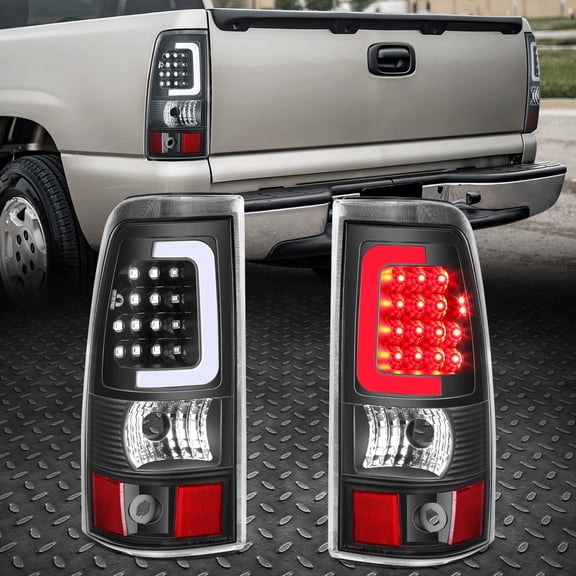 Nuvision LED C-Tube Bar Tail Light Brake Lemp Black for 03-07 Chevy Silverado GMC Sierra