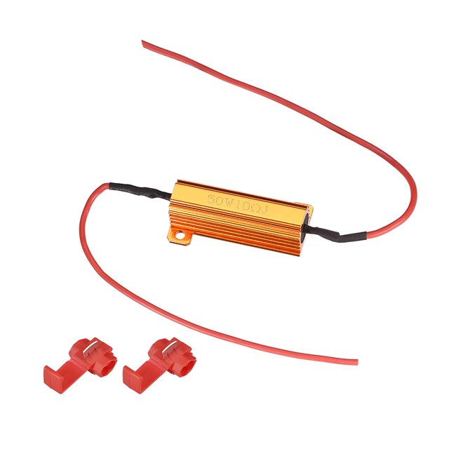 2pcs 50W 10 ohmios Resistor de Carga Soluciona Parpadeo Rápido de Bombilla LED, Código de Error de Parpadeo, Luz de Matrícula LED