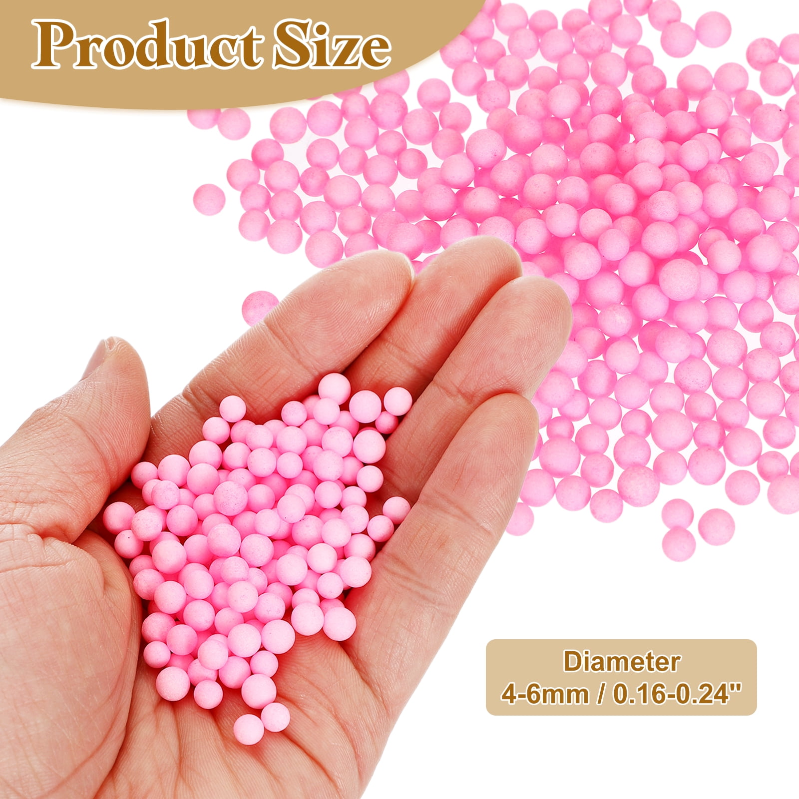 10Pack 0.16"-0.24" Foam Ball, Mini Round Foam Beads Balls for DIY Crafts, Party Decorations, Fillings of Vase Pillow, Pink