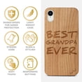 thumbnail image 4 of Case Yard Wooden Case Outside Soft TPU Silicone, Slim Fit Shockproof Wood Protective Phone Cover for Girls Boys Men and Women, Supports Wireless Charging Best Grandpa Ever Design case for iPhone-XR, 4 of 7