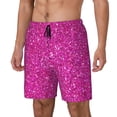 thumbnail image 2 of Gaeub Rose Red Glitter Mens Swim Trunks Stretch Beach Shorts Quick Dry for Men Swim Shorts Swimwear with Pockets- Large, 2 of 9