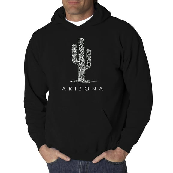 LA Pop Art Men's Word Art Hooded Sweatshirt - Arizona Cities