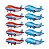 10pcs Airplane Ballon Creative Party Decor Foil Ballon Toy for Kid Party Gathering (Blue 5 Pcs, Red 5pcs)