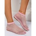 thumbnail image 2 of Wedge Sandals for Women Summer Bohemian Rhinestone Beaded Platform Sandals Breathable Cutout Open Toe Elastic Band Dress Sandals Comfy Slingback T Strap Mid Heeled Beach Sandals Shoes for Women Girls, 2 of 7