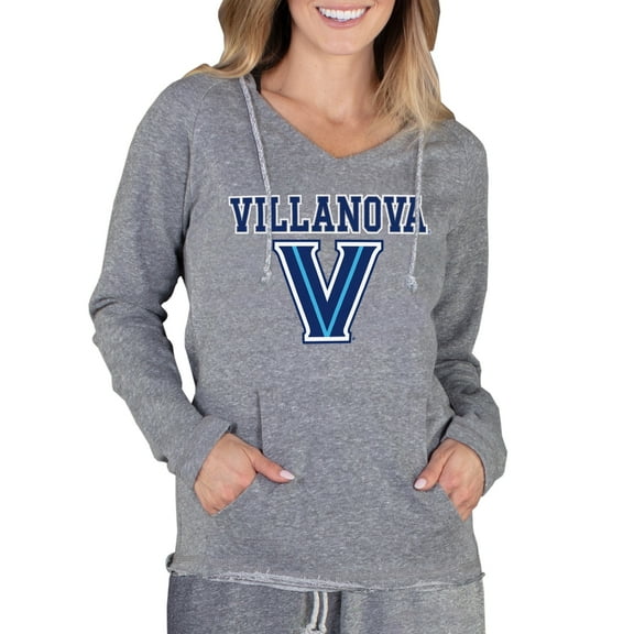 Women's Concepts Sport Gray Villanova Wildcats Mainstream Lightweight Terry Pullover Hoodie