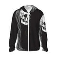 thumbnail image 2 of Uemuo Gothic Skull Drape Pattern Women's Full Zip UPF 50+ Sun Protection Hoodie Jacket Long Sleeve Sun Shirt Hiking Outdoor Performance with Pockets-, 2 of 9