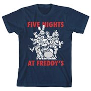 Five Nights at Freddy's Youth Boy's Navy-Blue T-Shirt-Small