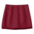 thumbnail image 4 of XIAONU Women's Polka Dot Mini Skirt Relaxed Fit Layered Hem Skirt Breathable Retro Style Daily Wear Bottom, 4 of 4
