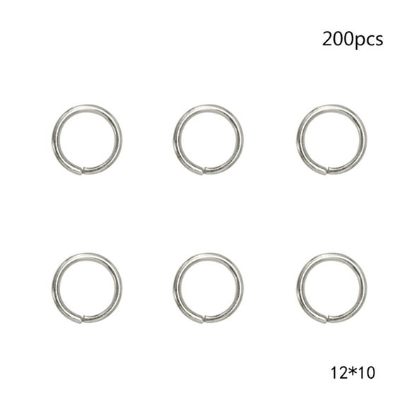 ROSENICE Split Rings For Keychains Silver 200Pcs 12X10Mm Stainless Steel Keyring Attachments