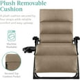 thumbnail image 4 of YEXJ Oversized Zero Gravity Chair, Folding Outdoor Patio Recliner, XL Anti Gravity Lounger w/Removable Cushion, Cup Holder, Side Tray, 350lb Capacity-Wheat, 4 of 11