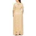 thumbnail image 4 of Eternatastic Womens Floral Lace 2/3 Sleeves Maxi Dress Evening Party Long Dress XXL Beige, 4 of 7
