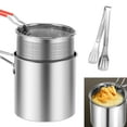 thumbnail image 5 of Wekvgz Deep Fryer Pot 304 Stainless Steel Deep Fryer with Strainer Basket and Riveted Handle Mini Deep Oil Fryer Multifunctional Outdoor Cooking Fryer for Kitchen Dining Room Camping Picnic, 5 of 11