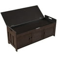 thumbnail image 4 of Bellemave Entryway Storage Bench with Cushion Seating, Shoe Bench with Cabinet and Shelves, Wooden End of Bed Bench for Bedroom/Living Room/Entryway/Foyer/Hallway (Espresso), 4 of 11