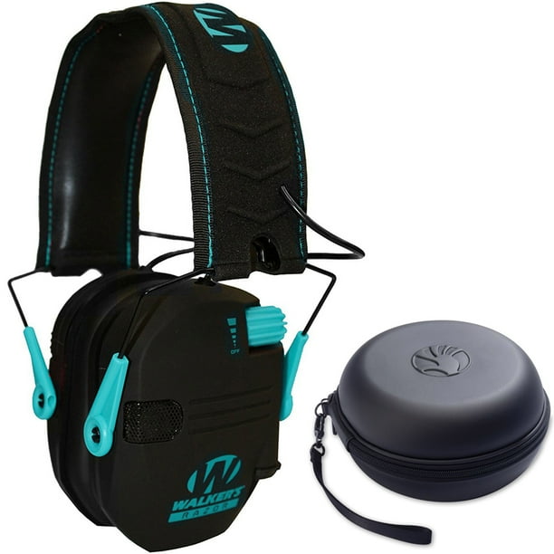 Walkers Razor Series Slim Lo Profile Ear Muffs Hearing Protection Teal