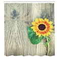 thumbnail image 3 of Ambesonne Sunflower Shower Curtain, Wood Board Bouquet, 69"Wx84"L, Brown Green Yellow, 3 of 5