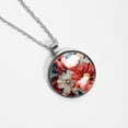 thumbnail image 4 of Petal flower Glass Circular Pendant Necklace - Stylish Jewelry Necklaces for Women, 4 of 5