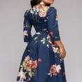 thumbnail image 3 of Femmes Vintage A-Line Robe Tunique Longue Sans Manches Robe Florale, 3 of 6