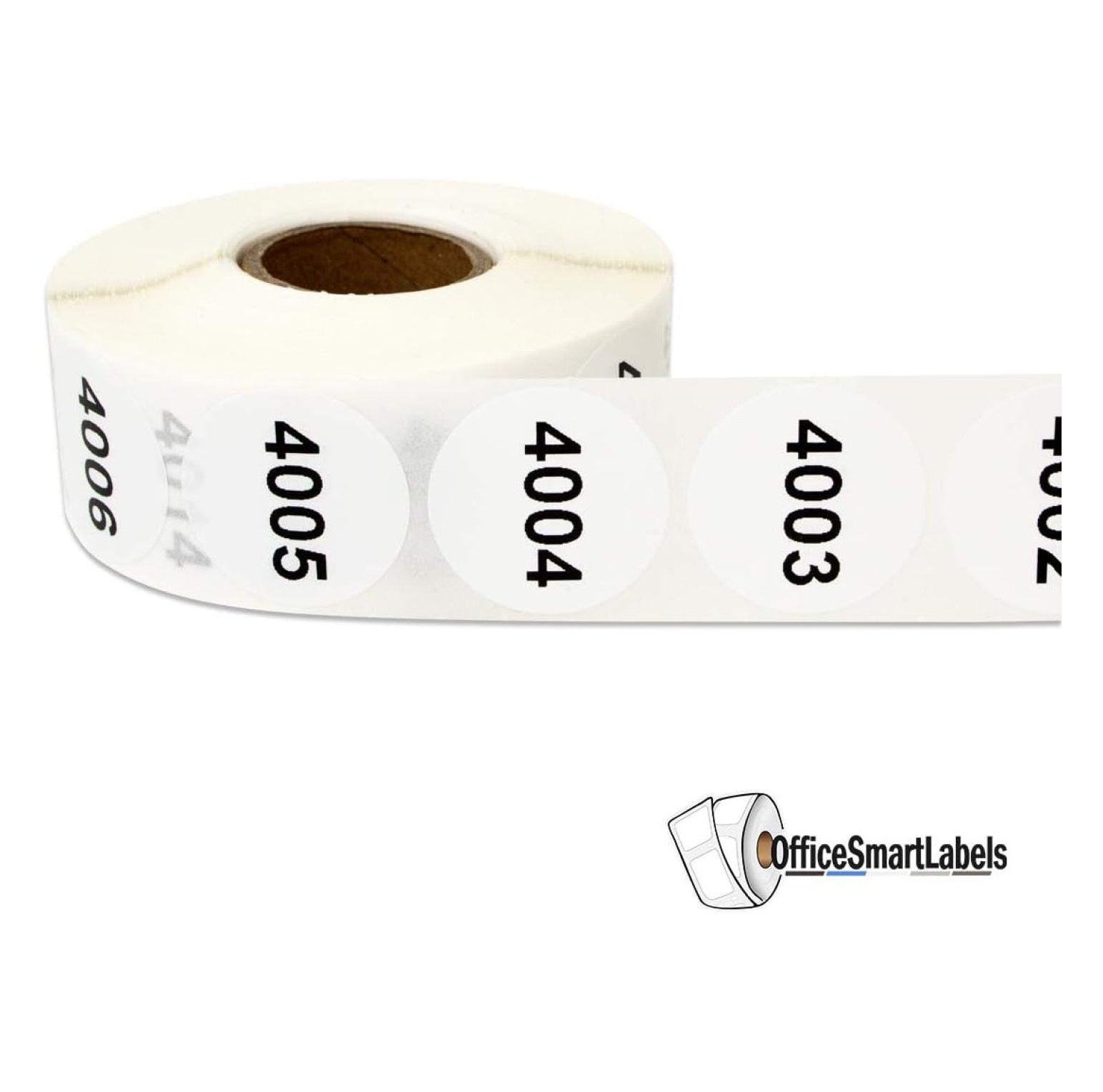 Consecutive Number Stickers 4001-5000 - 1 Inch Round Labels, 1000 Count