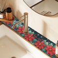 thumbnail image 2 of Yayeee Faucet Mat for Kitchen Sink 14.7" Diatomite Long Splash Guard Pad, Christmas Poinsettia, 2 Pack, 2 of 7