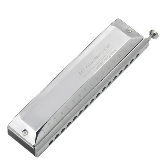 OUNONA 1 Pce Instrument de Musique Harmonica Argent 16 Trous avec Son Réactif