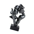 thumbnail image 3 of deevoka Abstract Face Sculpture Kissing Statue Kissing Lover Statue Crafts Love Figurine Vintage Silvery, 3 of 9