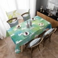 thumbnail image 4 of Easter Rabbit Silhouette Rectangle Tablecloth, Spring Bunny Blue Green Ombre Waterproof & StainResistant Tablecloth, Washable Oil-proof Table Cover for Dining/Party/Wedding/Camping/Buffet 60x84 In, 4 of 9