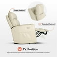 thumbnail image 4 of MCombo 380lbs Oversized Dual Motors Lay Flat Power Lift Recliner Chair with 27'' Extra-Wide Seat for Heights 5'7''-6'6" Big and Tall People, Faux Leather(Cream White), 4 of 10