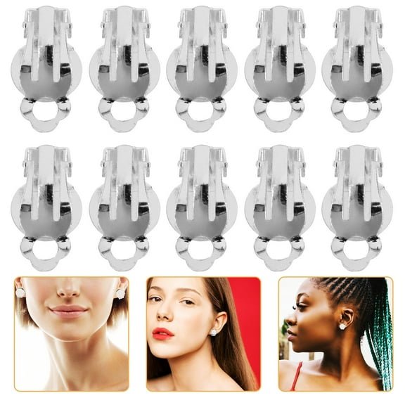 NICEXMAS 20Pcs Earring Converter Non Pierced Earring Parts Metal Copper for DIY Projects Outings Everyday Use