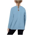 thumbnail image 5 of Fesfesfes Spring Summer Kids Girls Boys Long Sleeve Basic T Shirt Solid Color Casual Tee Shirt Round Neck Pullover Tops Clothes 5-13Years(Light Blue,11 Years), 5 of 6