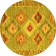 thumbnail image 1 of Ahgly Company Machine Washable Indoor Round Southwestern Yellow Country Area Rugs, 7' Round, 1 of 4