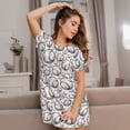 thumbnail image 3 of Fotbe Cute Baseball Pattern Women's Cotton Nightgown Sleepwear Short Sleeves Shirt Casual Print Sleepdress, 3 of 6