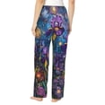 thumbnail image 3 of Picia Cosmic Purple Irises Womens Soft Woven Cotton Elastic Waistband Sleep Pajama Pant Lounge Sleep Pant With Pockets And Drawstring-Medium, 3 of 9