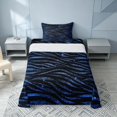 thumbnail image 2 of Homewish Zebra Print Twin Sheets, Black Blue Bedding, Animal Theme Decor, 3 Pieces (1 Flat Sheet, 1 Fitted Sheet and 1 Pillowcase), 2 of 6