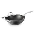 thumbnail image 1 of Calphalon 1948257 Signature Hard Anodized Nonstick Covered Flat Bottom Wok, 12", Black, 1 of 5