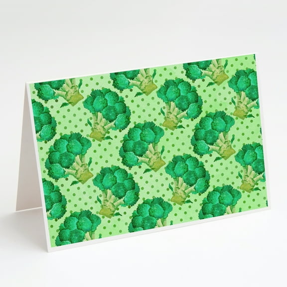 Watercolor Broccoli Greeting Cards and Envelopes Pack of 8