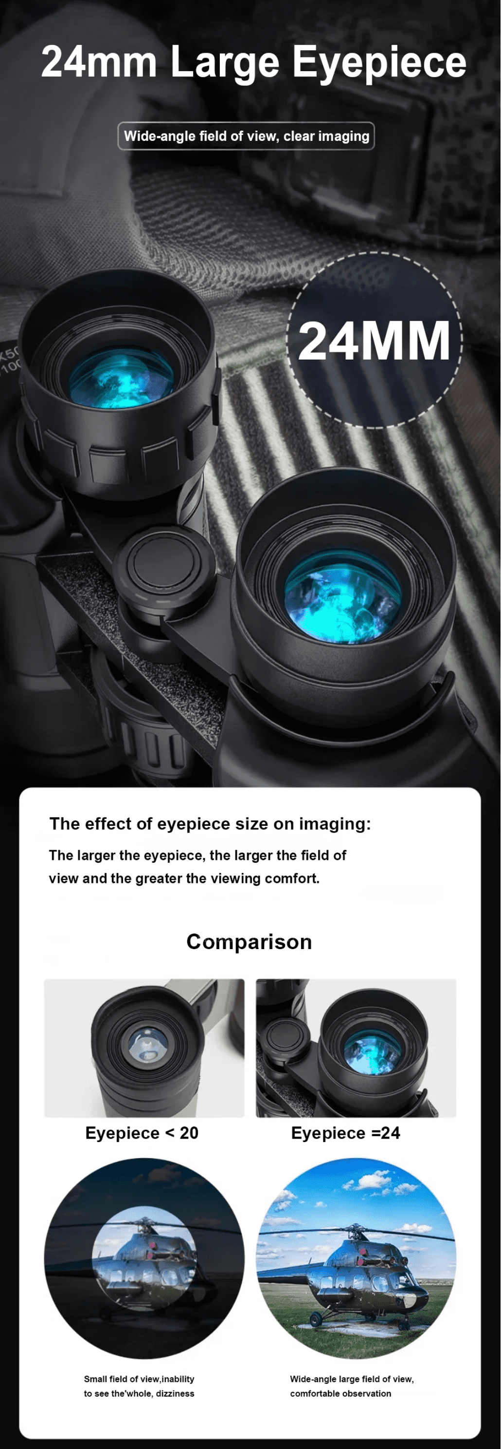 Powerful Telescope 20X50 Professional Binoculars Low Night Vision Outdoor Long Range Professional Telescope Hunting Camping