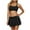 Black, variant on Bathing Suit for Women High Waist Split Set Shoulder Tether Bikini Color Block Solid Color Swimsuit on Clearance
