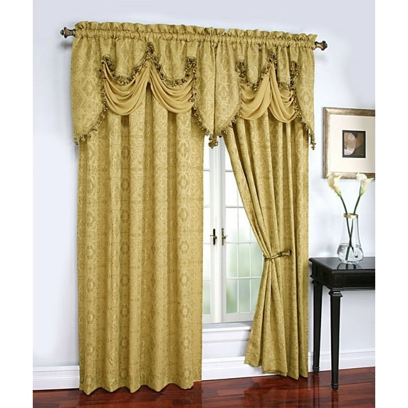 Portofino Jacquard Rod Pocket Panel Gold - 54x84