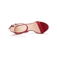thumbnail image 4 of BLISSFUL STEP Chaussures pour Femmes en Faux Suède à Bride à la Cheville à Bout Ouvert à Talon Épais Haut Sandales à Plateforme Rouge 6, 4 of 8