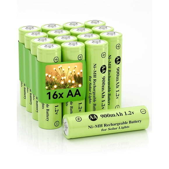Pilas recargables Howardly Ni-MH AA 900 mAh 1,2 V (paquete de 16)