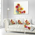 thumbnail image 3 of Designart Colorful Gerbera Flowers Watercolor - Floral Throw Pillow - 16x16, 3 of 5
