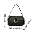 thumbnail image 4 of Bolso Hombro Retro para Mujer Bolso Femenino Color Sólido Cuero PU (Negro), 4 of 9