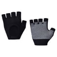 thumbnail image 2 of Guantes antideslizantes de algodón para entrenamiento, medio dedo, guantes deportivos para gimnasio y fitness para mujer. Negro, 2 of 9
