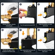 Propane Torch Head Torch Map GasTorch Kit Welding Torch Brazing Torch Trigger Start Ignition for High Intensity
