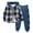 Blue, variant on AherBiu Toddler Boys Clothes Plaid Button down Hoodies Shirts with Sweatpants Fall Casual Comfy Kids Outfits