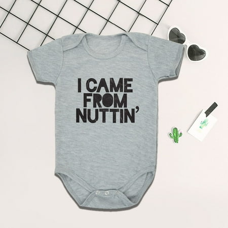 

DENGDENG Baby Unisex Infant Letter Printed Bodysuit Short Sleeve One-Piece Summer Oversized Bodysuits Outfits